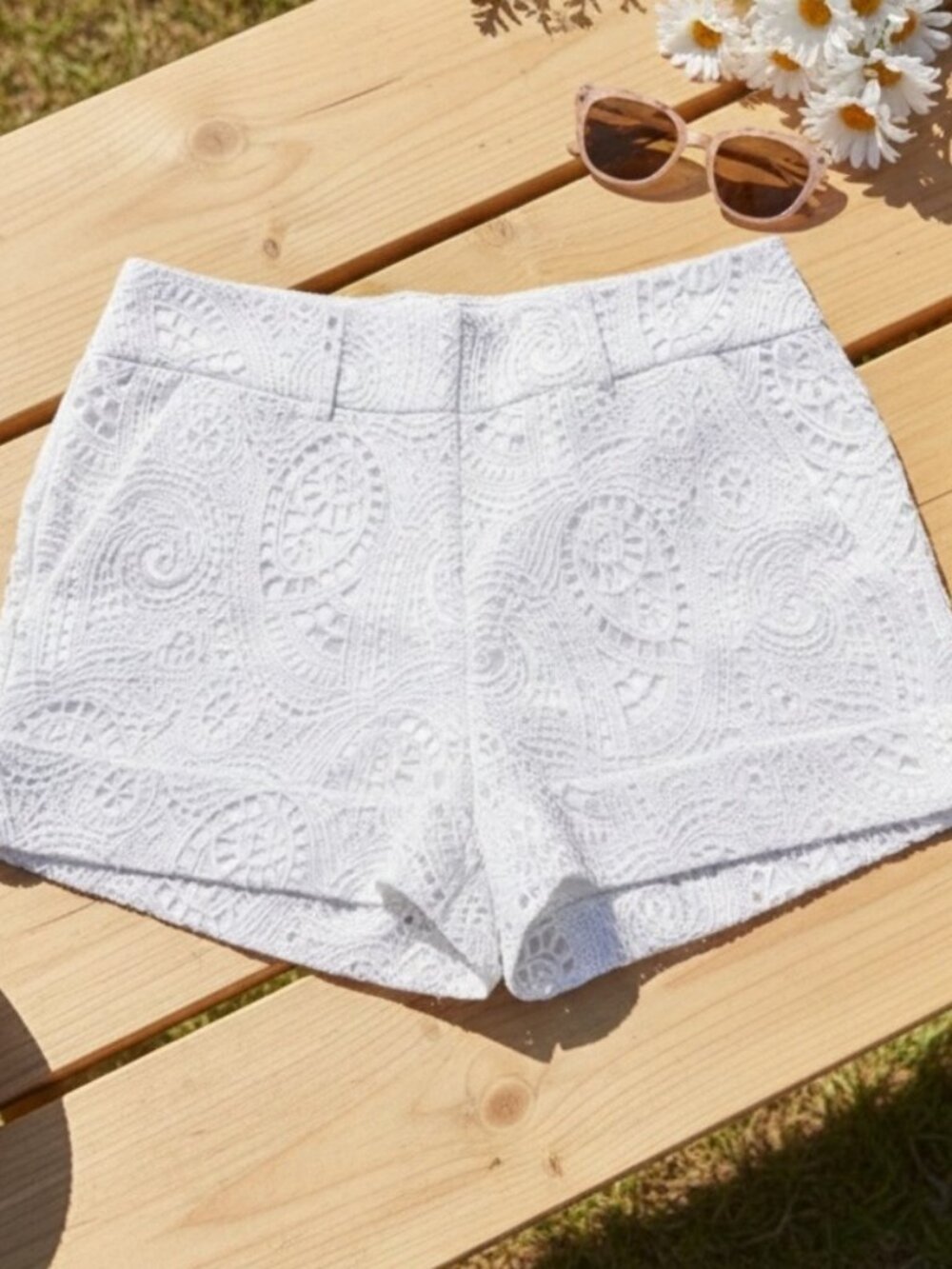 Women’s Silver geometric design Shorts